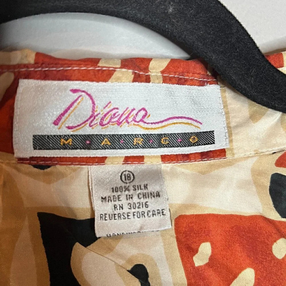 Vintage bold patterned silk button down shirt - Picture 3 of 5